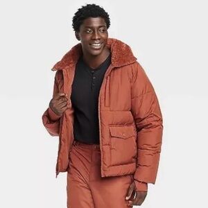 Men’s ALL IN MOTION PUFFER Rust Brown COAT Jacket